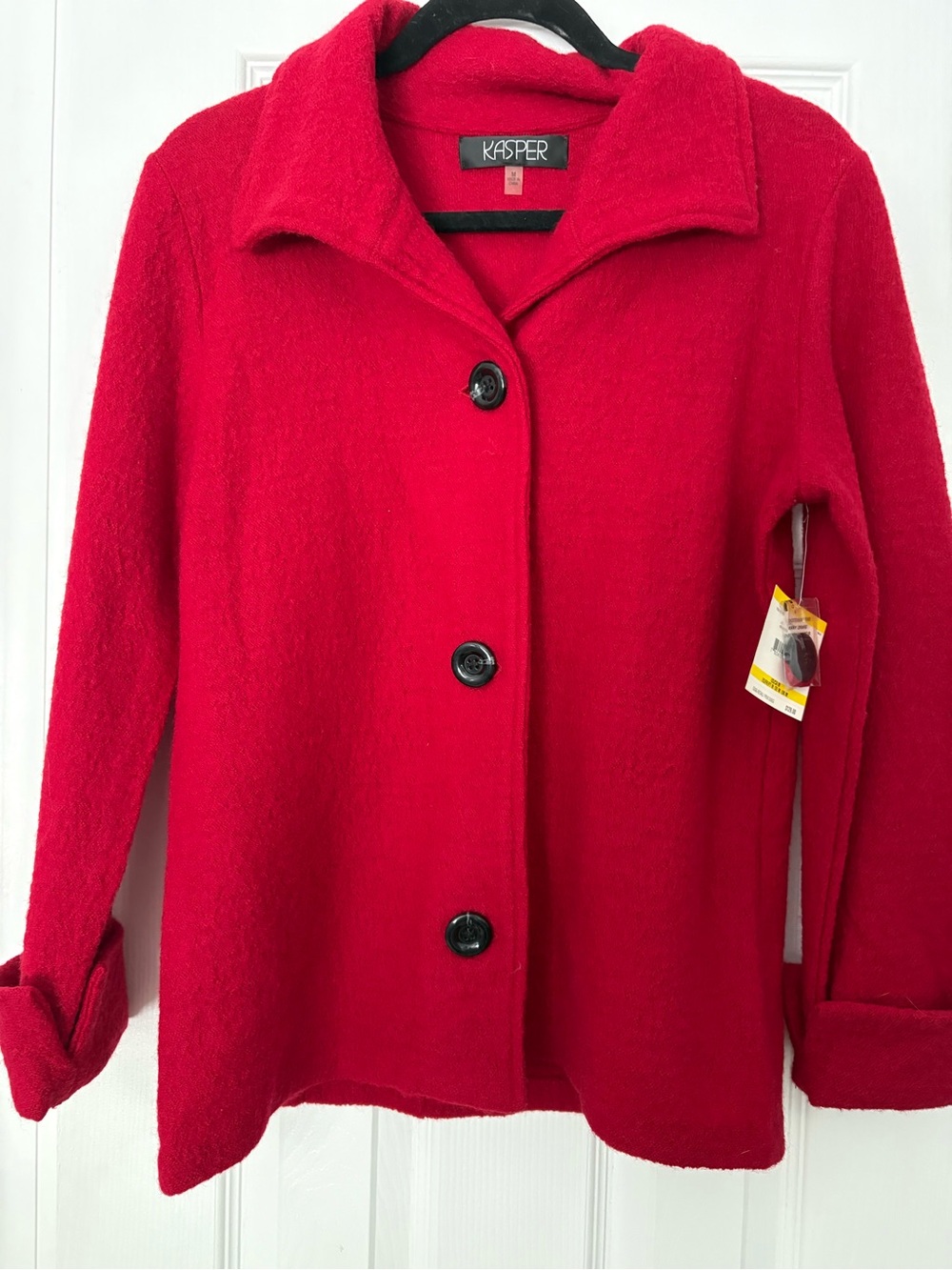 Kasper NWT Red 100% Wool Blazer Jacket Womens M Button
Cardigan Shacket